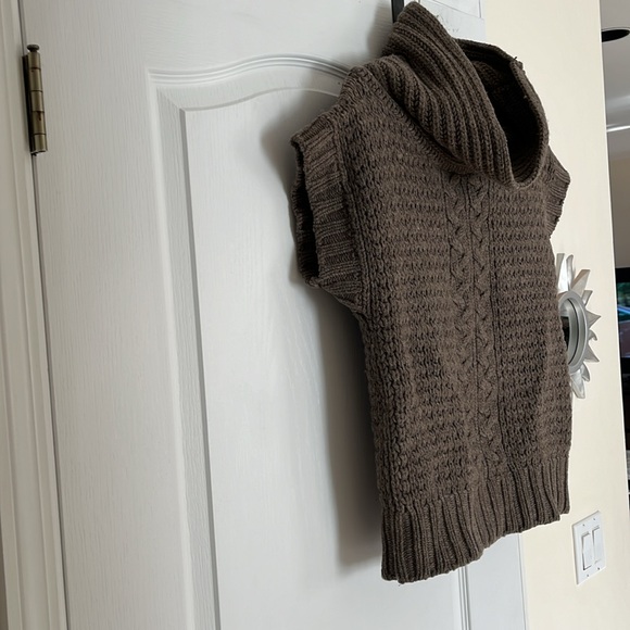 TATUM LADIES BROWN GRAY WOOL COWL NECK RENTRA SWEATER-L - Picture 6 of 10